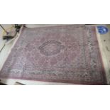 A Dutch woollen rug, decorated with floral designs,