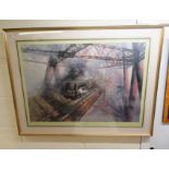David Shepherd - 'Over the Forth' Limited Edition coloured print 640/850 bears a blindstamp &