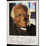 Archbishop Desmond Tutu Signed photograph of Nobel Prize winning clergyman Archbishop Desmond TutuAn