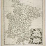 Du Halde Province de Hou-Quang. Hunan.51 x 42,5 cm de pisada y 52,5 x 48 cm de papel. Nouvel Atlas