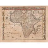 John Speed Africae describedAttractively coloured this third state (1676) of John Speed's decorative