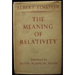 Albert Einstein The Meaning of Relativity (2nd edition 1924 with scarce dust jacket)"THE MEANING