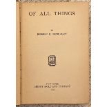 ALGONQUIN ROUND TABLE . - Robert C. BENCHLEY (1889-1945). Of All Things. ALGONQUIN ROUND TABLE . -