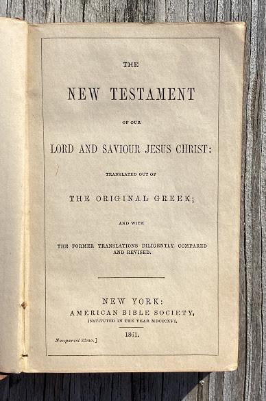 AMERICAN CIVIL WAR, Soldierƒ??s Bible, Lt. Col. Joseph Harvey KENDRICK (1831-1900). [HOLY BIBLE] The