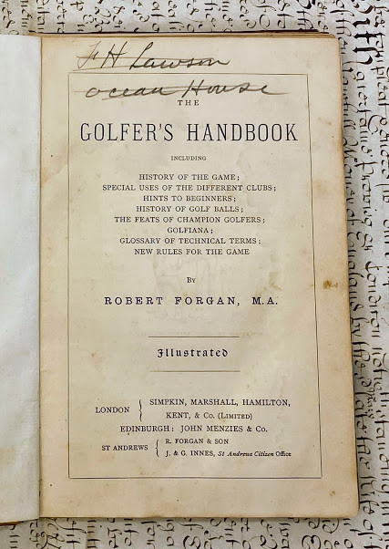 AMERICAN GOLF, MISQUAMICUT Golf Club, Rhode Island. - Robert Place FORGAN. The Golfer's Handbook,