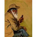 James Montgomery FLAGG (1877-1960, artist). Original character study of a bearded African American