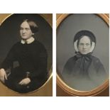 [ANONYMOUS] Two fine daguerreotype portraits of the same womanvery clean daguerreotypes of the