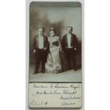 ANONYMOUS (Circus people) A portrait of Lavinia MAGRI (Mrs Tom THUMB) between Count Pierrot