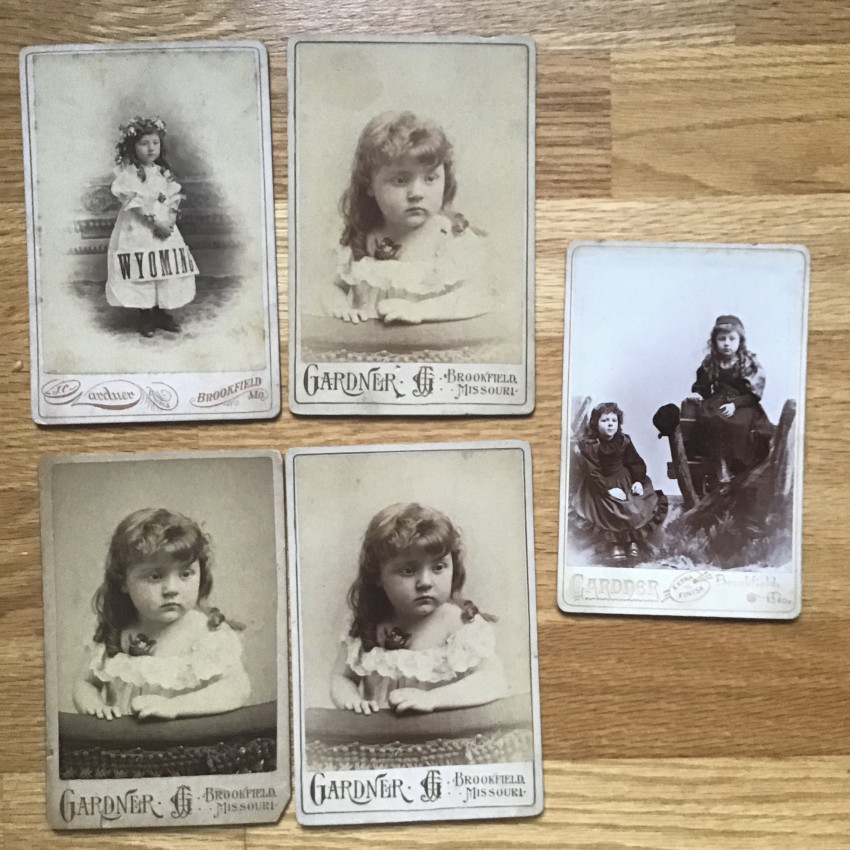 J. C. GARDNER [PHOTOGRAPHER] WYOMING, young girl posing with a banner on dress together with 4 - Image 2 of 4