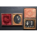 [ANONYMOUS] Portrait of middle age couple plus another of a younger man.Nice cased image of a man