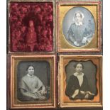 [ANONYMOUS] Portraits of three middle age womenFine portraits in cases, on only a half