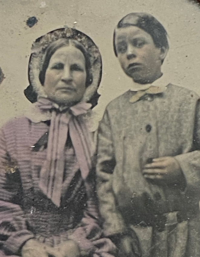 J. BRITTON (London photographer) An ambrotype portrait of a bonneted woman and a young boyJ. BRITTON - Image 3 of 4