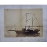 ALVORD A dressed vessel named Grace ?? Schooner on Lake Erie??Stamped on verso: "From Alvord &