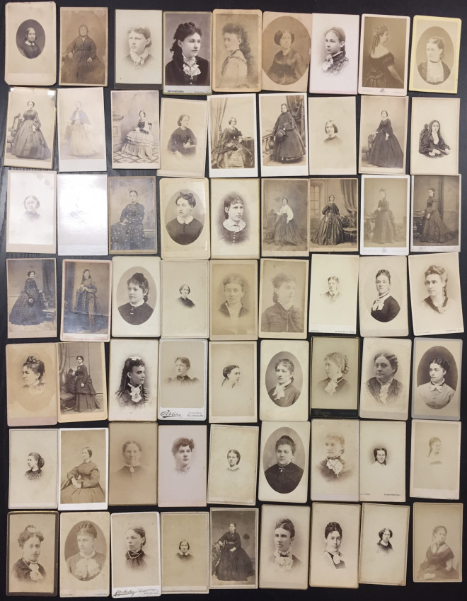 Various [Women]. Lot of more than 200+ CDVs of WomenOver 200 Carte de Visites of Women, mostly