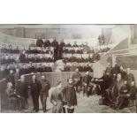 [COMPOSITE /MONTAGE] EUGÃˆNE L'AFRICAIN [NOTMAN Photo Co] Men in a lecture hall with chalk board ?