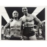 Catherine NOREN (Born 1936) [PHOTOGRAPHER] Truman Capote at the gym together with three NEW YORK