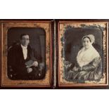 [ANONYMOUS] Double portrait of Anne Eliza Spencer and husband?Fine daguerreotype of Anne Eliza