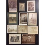 HAVARD, DOCKERILER, DESLAURIES & others (Bicycles) Group of 12 early mounted images of men and women