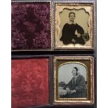[ANONYMOUS] Portraits of two middle age womenTwo fine ambrotypes in acceptable cases.C. WARD [