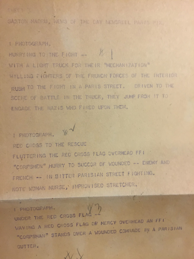 Gaston MADRU (WWII) Rare telex printout with 6 News of the Day Press PhotographsA telex news - Image 2 of 4