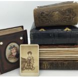 Various Photographers (Women) Collection of 5 Early Albums of Quality Tintypes and CDV's; Mrs. Laura