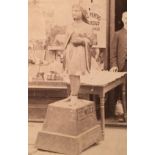 Oscar MULLER (Folk art) Cigar Store Indian Cabinet Card, c. 1880'sStatue has a broadside ad for