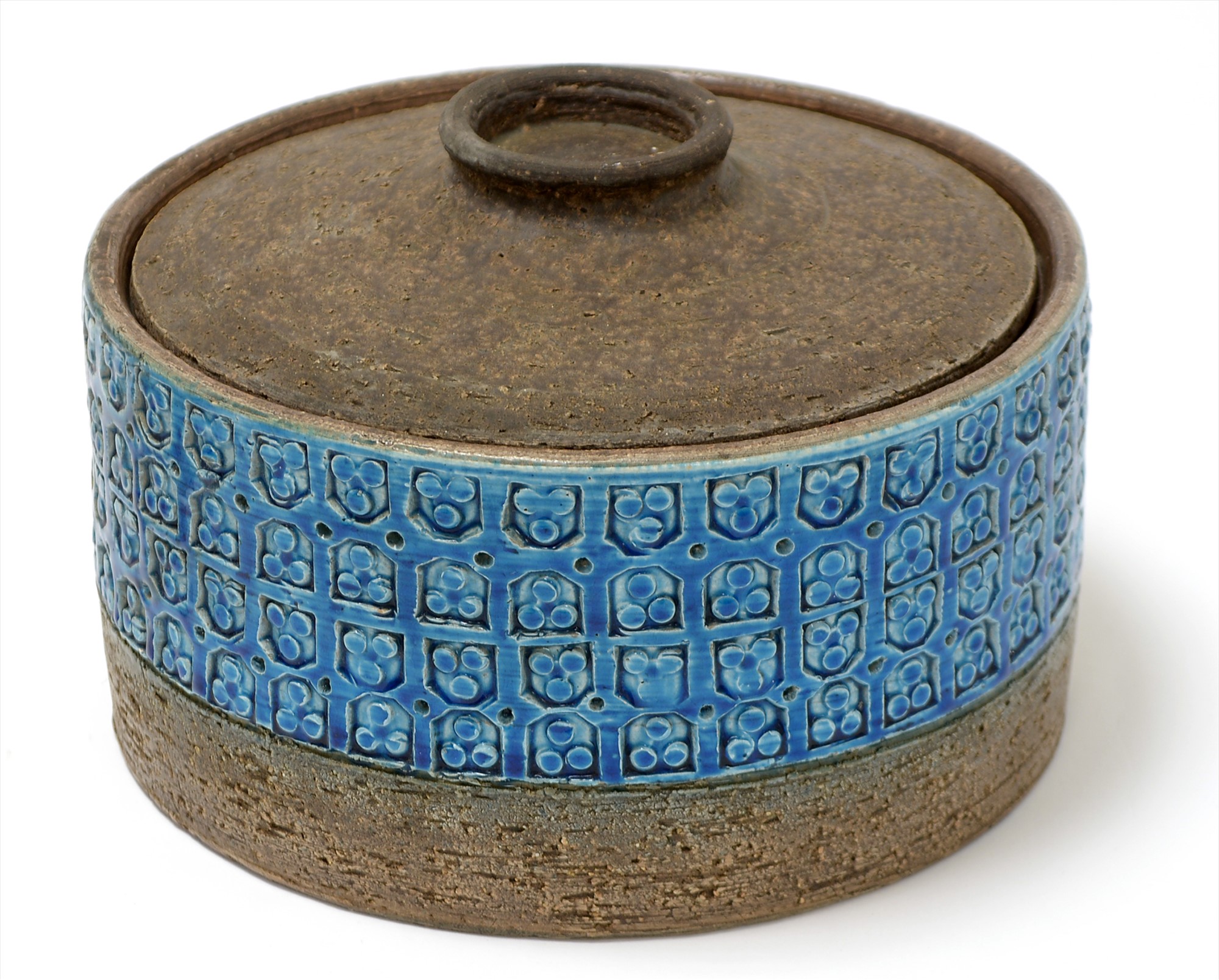 Aldo Londi Bitossi croc pot and cover; and ceramic lamp base. (2) - Image 2 of 3