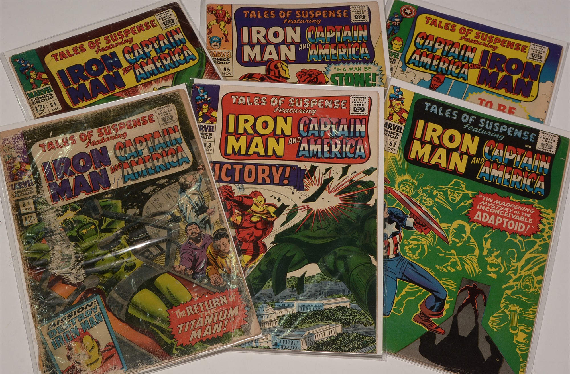 Tales of Suspense No's. 81, 82, 83, 84 and 95 and 96.