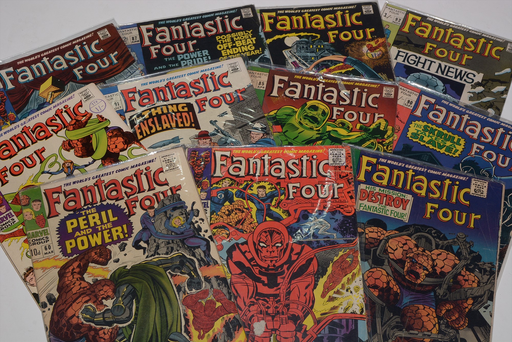 Fantastic Four No's. 60, 68, 77, 85, 87, 88, 90, 91, 92, 93 and 94.