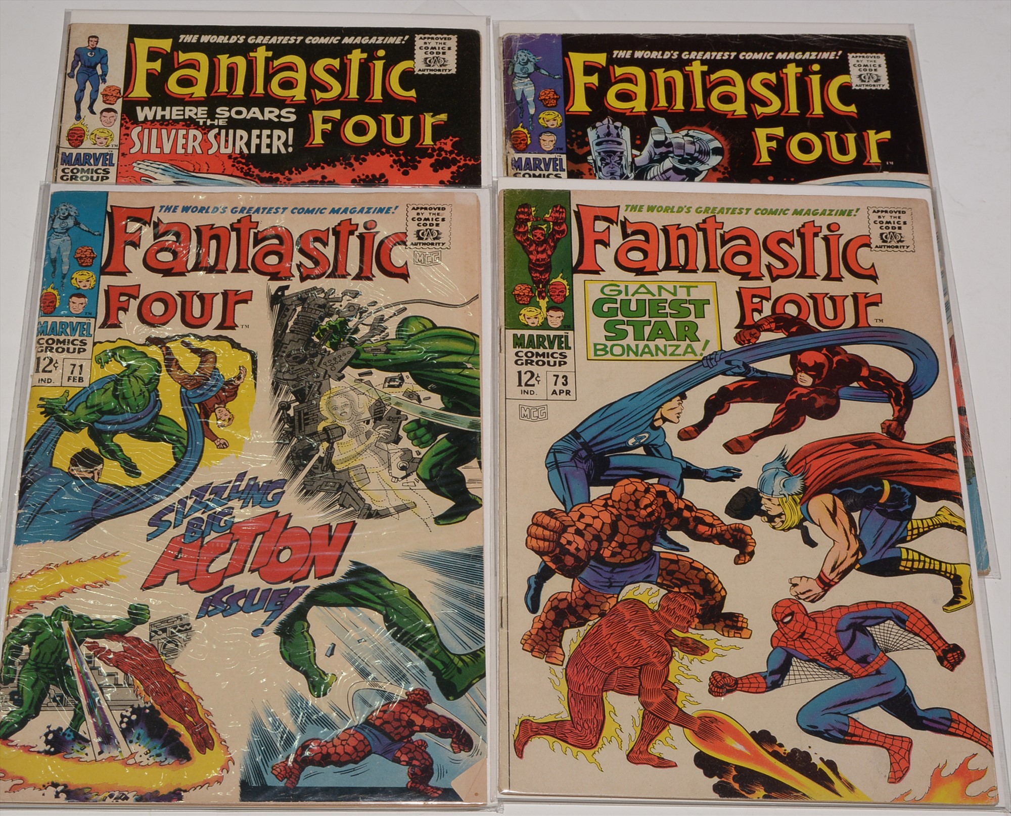 Fantastic Four No's. 71, 72, 73 and 74 comics.