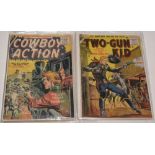 Cowboy Action No. 8, and Kid Slade Gunfighter No's. 5 and 7 (Atlas Comics) and Wild Western Comic