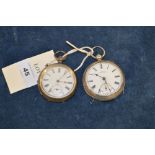 Two silver cased pocket watches