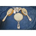 Silver sauce boat and dressing table set