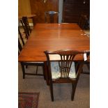 Rectangular gateleg dining table. / Set of six Chippendale style dining chairs.