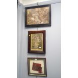 Three framed items