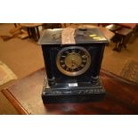 Slate and marble mantel clock.