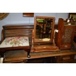 Smoker's cabinet; toilet mirror; and a footstool.