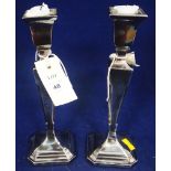 Pair silver candlesticks