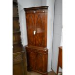 20th century mahogany corner cabinet
