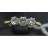 Three stone diamond ring