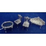 Silver miniature furniture
