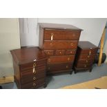 Stag chest of drawers, bedside cabinets
