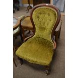 Victorian walnut nursing chair