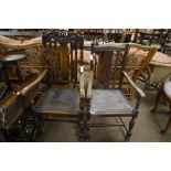 Four Edwardian, 17th century high back chairs