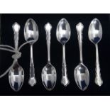 Set of six silver coffee spoons
