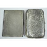 Two silver cigarette cases