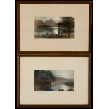 A pair of engravings of Derwentwater, signature indistinct.