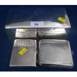 Silver cigarette box and cases