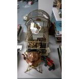 Bird cages, kettle, money box