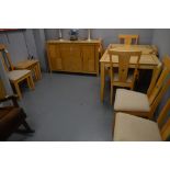 20th century dining suite, dining table, chairs, sideboard